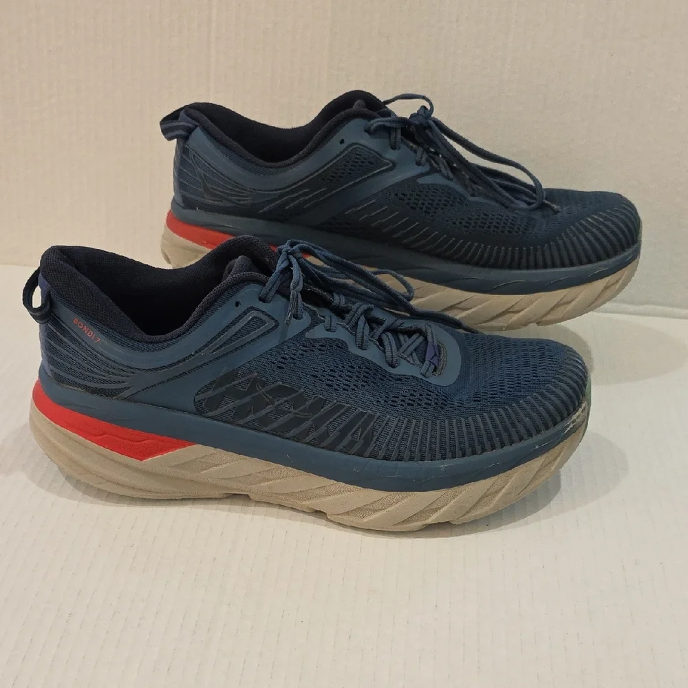 Hoka Bondi 7 Navy Blue Men's Running Shoes Size 10
